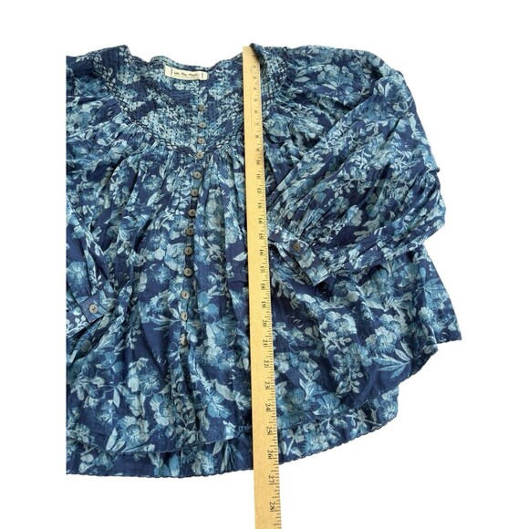 Free People We the Free Women's Cool Meadow Print Peasant Blouse Size M - Picture 5 of 12